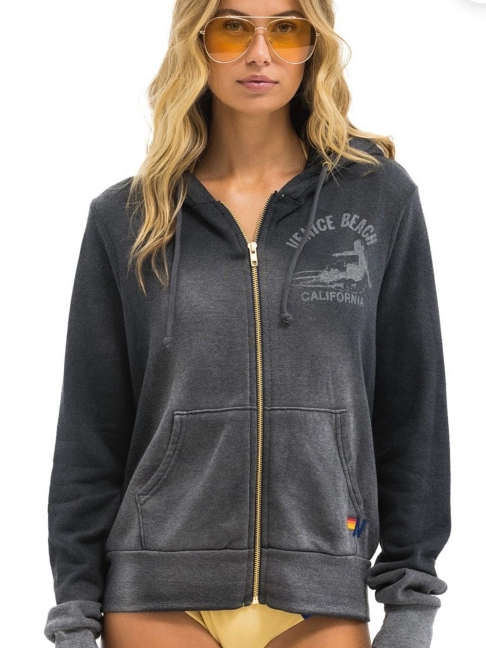 Aviator Nation/Faded Smoke/Venice Surfer Zip Hoodie/NEW! SEALED! NEVER WORN! XXL - Picture 3 of 16